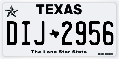 TX license plate DIJ2956
