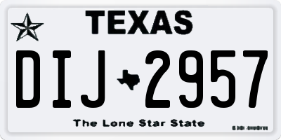 TX license plate DIJ2957