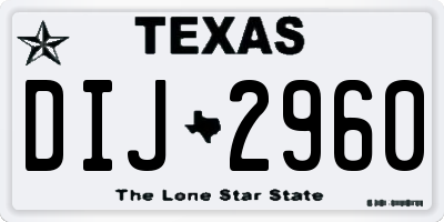 TX license plate DIJ2960