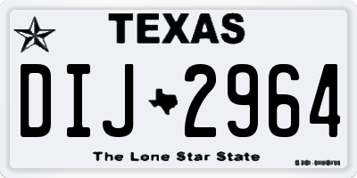 TX license plate DIJ2964