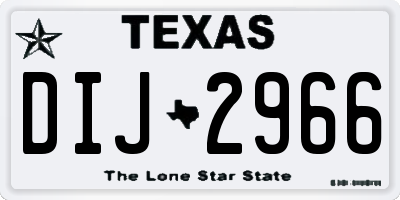 TX license plate DIJ2966