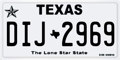 TX license plate DIJ2969