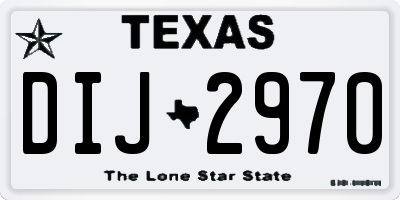 TX license plate DIJ2970