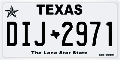 TX license plate DIJ2971