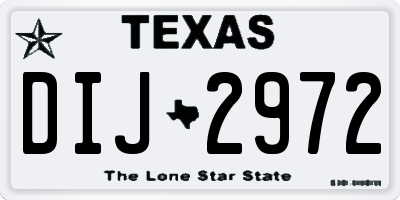 TX license plate DIJ2972