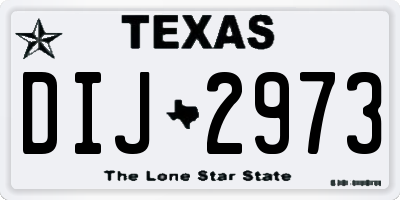 TX license plate DIJ2973
