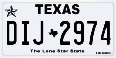 TX license plate DIJ2974