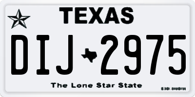 TX license plate DIJ2975