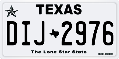 TX license plate DIJ2976