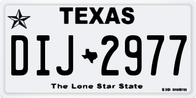 TX license plate DIJ2977