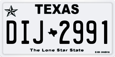 TX license plate DIJ2991