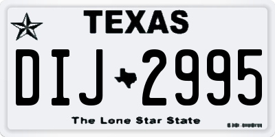 TX license plate DIJ2995