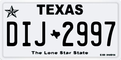 TX license plate DIJ2997