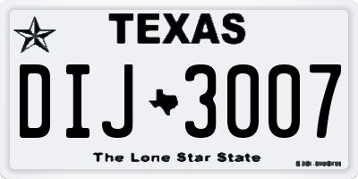 TX license plate DIJ3007