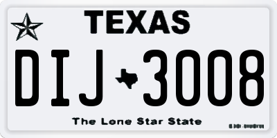 TX license plate DIJ3008
