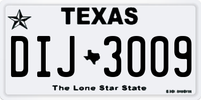 TX license plate DIJ3009