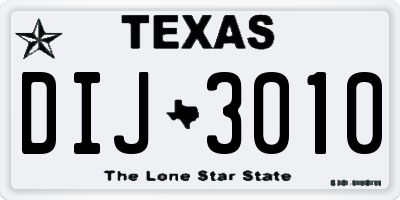 TX license plate DIJ3010