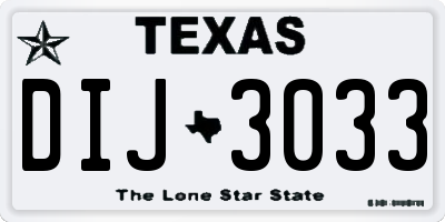TX license plate DIJ3033