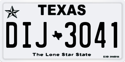 TX license plate DIJ3041