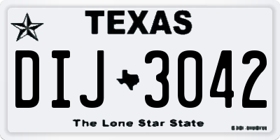 TX license plate DIJ3042