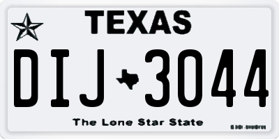 TX license plate DIJ3044