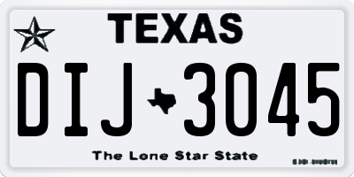 TX license plate DIJ3045