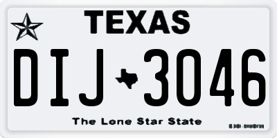 TX license plate DIJ3046