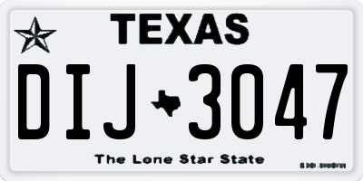 TX license plate DIJ3047