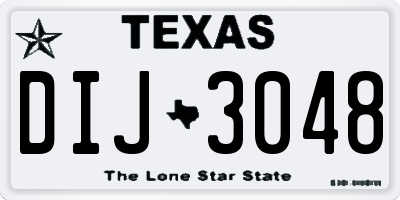 TX license plate DIJ3048