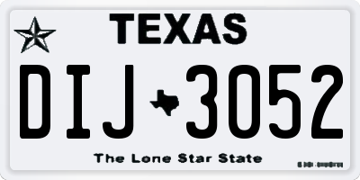 TX license plate DIJ3052