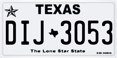 TX license plate DIJ3053