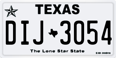 TX license plate DIJ3054