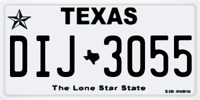 TX license plate DIJ3055