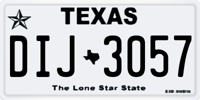 TX license plate DIJ3057