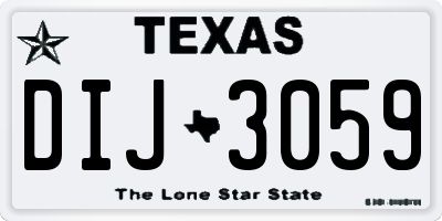 TX license plate DIJ3059