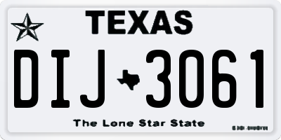 TX license plate DIJ3061