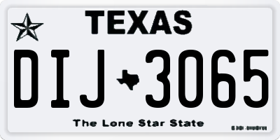 TX license plate DIJ3065