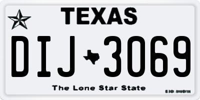 TX license plate DIJ3069