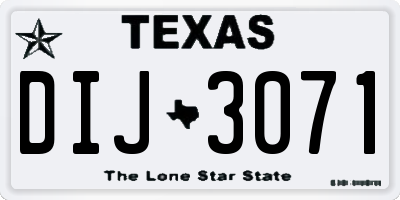 TX license plate DIJ3071