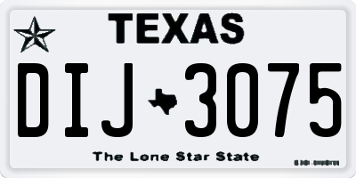 TX license plate DIJ3075