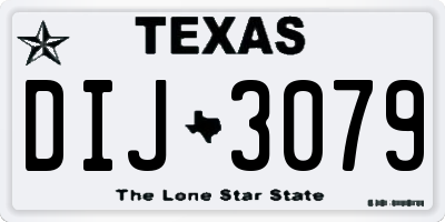 TX license plate DIJ3079
