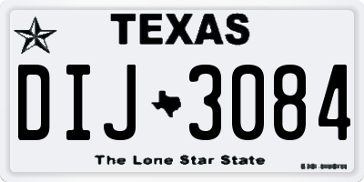 TX license plate DIJ3084