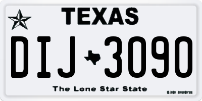 TX license plate DIJ3090