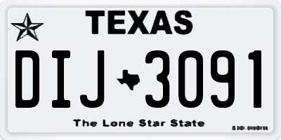 TX license plate DIJ3091