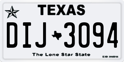 TX license plate DIJ3094