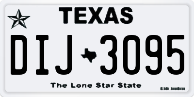 TX license plate DIJ3095