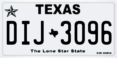 TX license plate DIJ3096