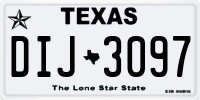 TX license plate DIJ3097