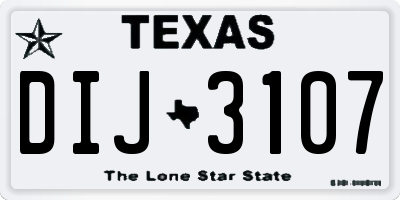 TX license plate DIJ3107