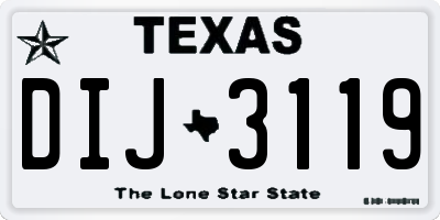 TX license plate DIJ3119